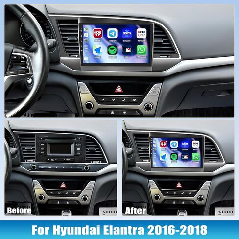 [6+128G] 8 Core Android 15 Car Stereo for Hyundai Elantra (AD) 2016-2018 with Wireless CarPlay Android Auto, 9'' Touchscreen with WiFi GPS Mirror Link Bluetooth FM RDS DSP EQ SWC Backup Camera in Saudi Arabia
