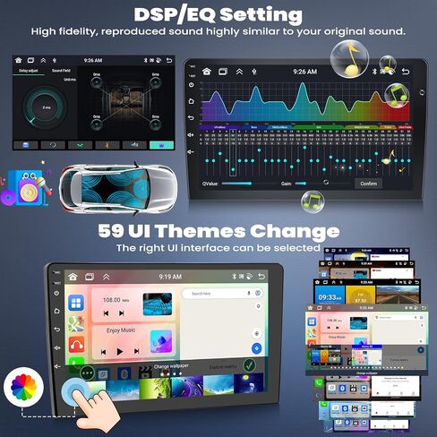 [6+128G] 8 Core Android 15 Car Stereo for Hyundai Elantra (AD) 2016-2018 with Wireless CarPlay Android Auto, 9'' Touchscreen with WiFi GPS Mirror Link Bluetooth FM RDS DSP EQ SWC Backup Camera in Saudi Arabia