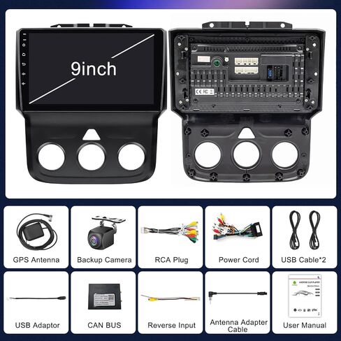 Stereo Car Stereo لـ Dodge RAM 1500 2500 3500 2013 2014 2015 2017 2017 2018 مع Carplay و Android Auto - 9 '' Android 13 ، Bluetooth WiFi SWC GPS ، 2+64GB (فقط يدويًا مناسبًا) in Saudi Arabia