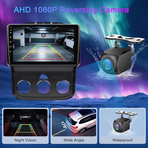 Stereo Car Stereo لـ Dodge RAM 1500 2500 3500 2013 2014 2015 2017 2017 2018 مع Carplay و Android Auto - 9 '' Android 13 ، Bluetooth WiFi SWC GPS ، 2+64GB (فقط يدويًا مناسبًا) in Saudi Arabia