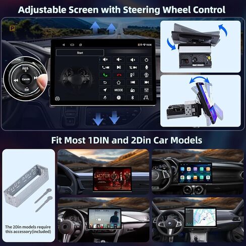 11.5" Car Stereo with Apple CarPlay, 2K Single Din Radio 4G+64G Android Auto Touch Screen,8 Core Wireless Car Play Audio Receivers Head Unit Display with Bluetooth/4G LTE/DSP/SWC/Mirror Link in Saudi Arabia