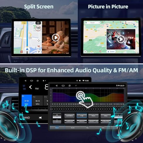 11.5" Car Stereo with Apple CarPlay, 2K Single Din Radio 4G+64G Android Auto Touch Screen,8 Core Wireless Car Play Audio Receivers Head Unit Display with Bluetooth/4G LTE/DSP/SWC/Mirror Link in Saudi Arabia