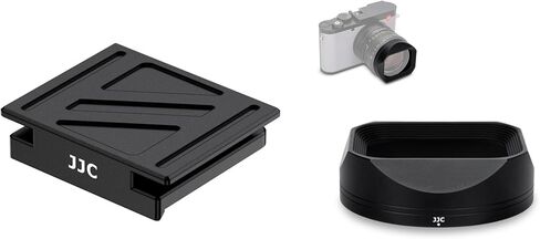 Hot Shoe Cover + Lens Hood: Upgraded Q3 43 Q2 Metal Hot Shoe Cover Protector Cap with Full-Coverage Design with Metal Square Lens Hood for Leica Q3 43 Q2 Digital Camera in Saudi Arabia