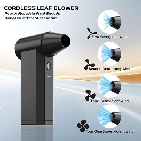 Air Air Duster-25000000RPM Super Power Cordless Air Duster ، منفاخ صغير قابل للتعديل مع 4-GEAR مع شحن سريع ، ومنفاخ الغبار للكمبيوتر ولوحة المفاتيح والمنزل والخارجية والسيارة in Kuwait