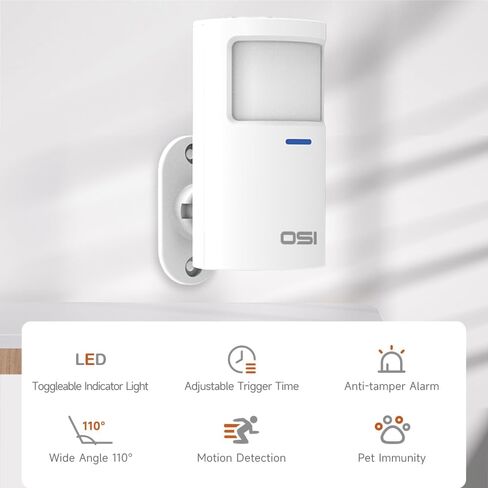 مستشعرات الحركة اللاسلكية OSI (Gen 2) أبيض - ملحق لنظام الإنذار الذكي OSI (Gen 2) ، اللاسلكي ، يشمل بطاريتين AA ، مناعة PET ، زاوية واسعة 110 درجة. كتي 1 in Saudi Arabia