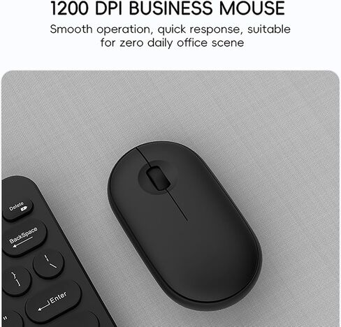 لوحة المفاتيح اللاسلكية والسرد الفأر ، تعرض اللافتات الرقمية ملحقًا ، مستقبل USB 2.4 جيجا هرتز ، الماوس 1200 نقطة في البوصة ، لوحة مفاتيح لاسلكية والماوس للكمبيوتر الشخصي ، Windows ، Mac ، سطح المكتب ، كمبيوتر محمول in Kuwait