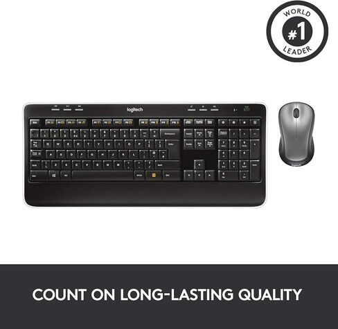 Logitech MK520 Wireless Keyboard and Mouse Combo — Keyboard and Mouse, Long Battery Life, Secure 2.4GHz Connectivity (Renewed) in Saudi Arabia