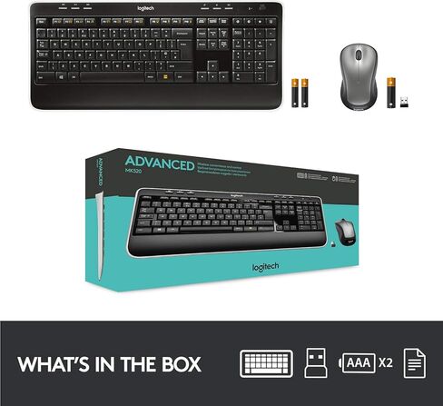 Logitech MK520 Wireless Keyboard and Mouse Combo — Keyboard and Mouse, Long Battery Life, Secure 2.4GHz Connectivity (Renewed) in Saudi Arabia