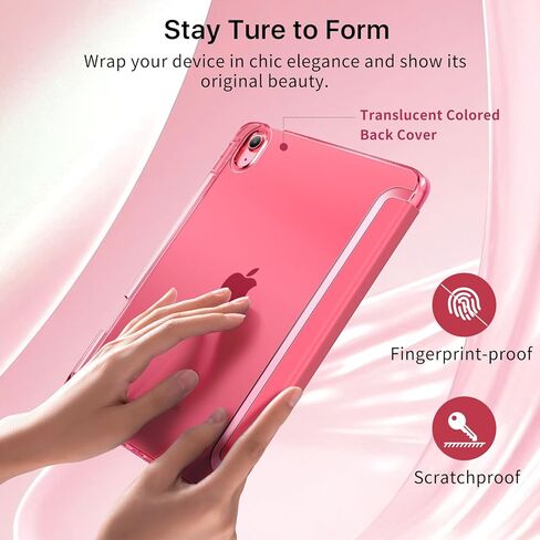 Moko Case for iPad (A16) الجيل الحادي عشر 11 بوصة 2025 ، جيل iPad العاشر 10.9 بوصة 2022 مع حامل القلم الرصاص ، غطاء واقعي نحيف مع قشرة خلفية شفافة للكمبيوتر الشخصي ، معرف اللمس ، البطيخ الوردي in Kuwait