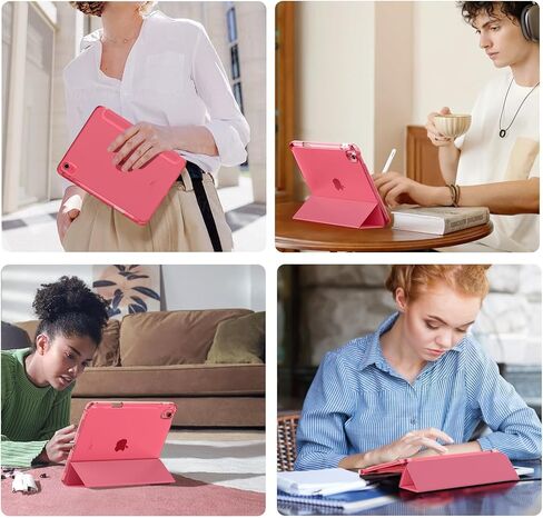 Moko Case for iPad (A16) الجيل الحادي عشر 11 بوصة 2025 ، جيل iPad العاشر 10.9 بوصة 2022 مع حامل القلم الرصاص ، غطاء واقعي نحيف مع قشرة خلفية شفافة للكمبيوتر الشخصي ، معرف اللمس ، البطيخ الوردي in Kuwait