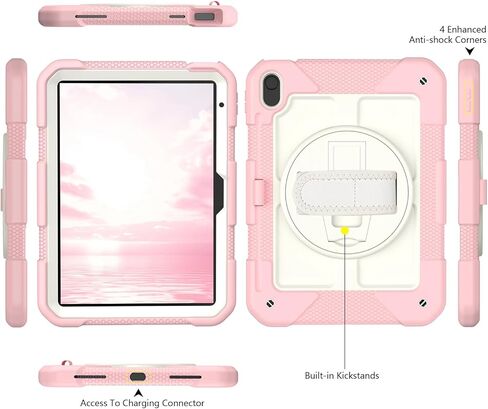 حالة Menzo لـ iPad A16 11th 11 بوصة 2025 ، iPad 10th Gen 2022 10.9 بوصة ، 360 درجة ، حامل قلم رصاص مدمج ، حزام مريح اليد والكتف ، مقاوم للصدمات متين ، أسود in Kuwait