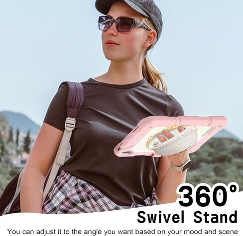 حالة Menzo لـ iPad A16 11th 11 بوصة 2025 ، iPad 10th Gen 2022 10.9 بوصة ، 360 درجة ، حامل قلم رصاص مدمج ، حزام مريح اليد والكتف ، مقاوم للصدمات متين ، أسود in Kuwait