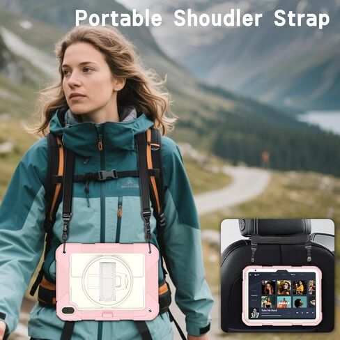 حالة Menzo لـ iPad A16 11th 11 بوصة 2025 ، iPad 10th Gen 2022 10.9 بوصة ، 360 درجة ، حامل قلم رصاص مدمج ، حزام مريح اليد والكتف ، مقاوم للصدمات متين ، أسود in Kuwait