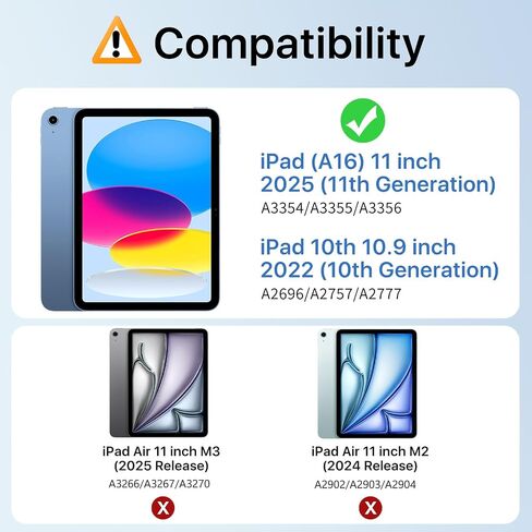 Moko Case for iPad (A16) الجيل الحادي عشر 11 بوصة 2025 ، جيل iPad العاشر 10.9 بوصة 2022 مع حامل القلم الرصاص ، غطاء واقعي نحيف مع قشرة خلفية شفافة للكمبيوتر الشخصي ، معرف اللمس ، البطيخ الوردي in Kuwait