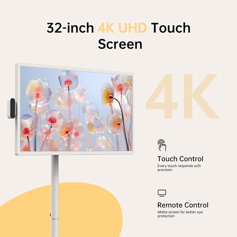 ApoloSign 32 inch UHD 4K Smart Portable TV Gen2, 16G +256G Storage, Android 16, 15000mAh, Rolling TV on Wheels with Rotatable Touch Screen, Built-in Battery, Full Swivel Rotation, Voice Remote in Saudi Arabia