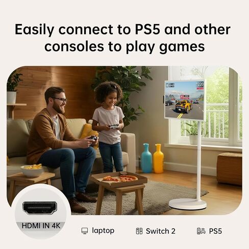 ApoloSign 32 inch UHD 4K Smart Portable TV Gen2, 16G +256G Storage, Android 16, 15000mAh, Rolling TV on Wheels with Rotatable Touch Screen, Built-in Battery, Full Swivel Rotation, Voice Remote in Saudi Arabia