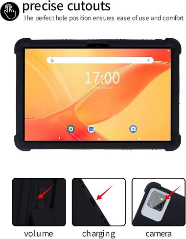 ل Pritom TAB12 10.1 بوصة لوحي ، Bovugac Soft Silicone حامل قابلة للتعديل صدمة الأطفال ودية لـ Pritom Tab12 10.1 "Tablet (Black) in Saudi Arabia