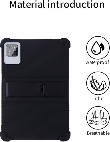 ل Pritom TAB12 10.1 بوصة لوحي ، Bovugac Soft Silicone حامل قابلة للتعديل صدمة الأطفال ودية لـ Pritom Tab12 10.1 "Tablet (Black) in Saudi Arabia