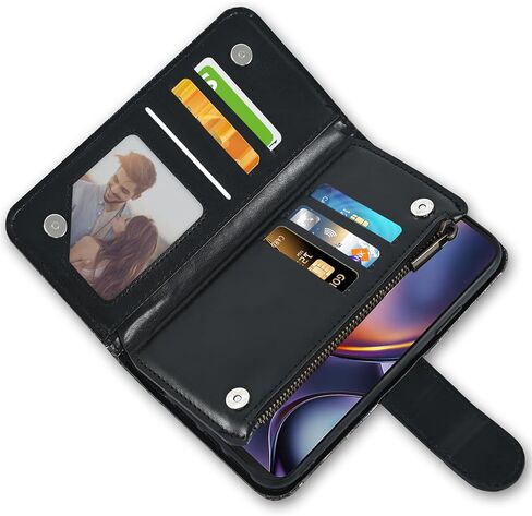 ASUWISH PHOPER CASE لـ MOTEROLA MOTO G 5G 2025 غطاء محفظة مع حامي الشاشة وحزام معصم Bling GLITTER LEATH FLIP SHIPPER SLOT SLAT in Kuwait