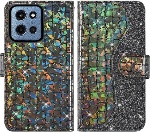 ASUWISH PHOPER CASE لـ MOTEROLA MOTO G 5G 2025 غطاء محفظة مع حامي الشاشة وحزام معصم Bling GLITTER LEATH FLIP SHIPPER SLOT SLAT in Kuwait