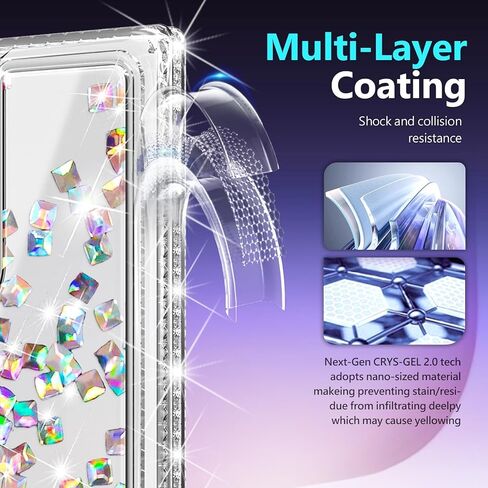 NGB مصمم لـ Samsung Galaxy Note 20 Ultra Case ، Crystal GEM | بريق سائل بريق غطاء لطيف | مع حامي الشاشة وحامل الخاتم وحزام المعصم لانيارد للنساء الفتيات الأطفال in Kuwait