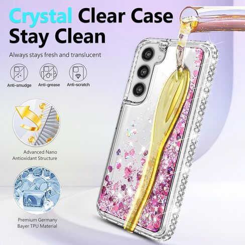 NGB Designed for Samsung Galaxy A17 5G Phone Case, Cute Glitter Pink/Aqua in Kuwait
