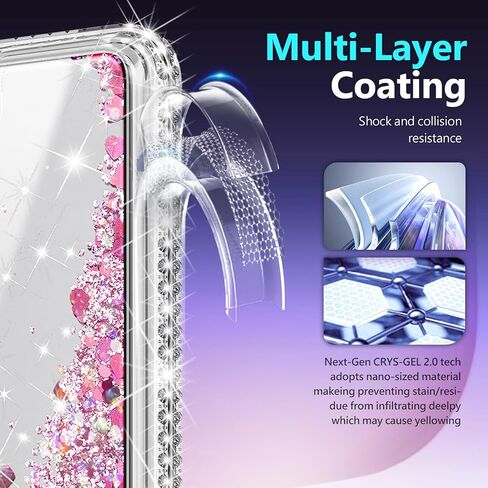NGB Designed for Samsung Galaxy A17 5G Phone Case, Cute Glitter Pink/Aqua in Kuwait