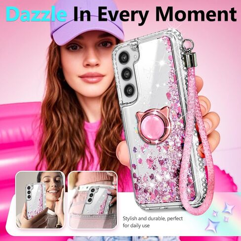 NGB Designed for Samsung Galaxy A17 5G Phone Case, Cute Glitter Pink/Aqua in Kuwait