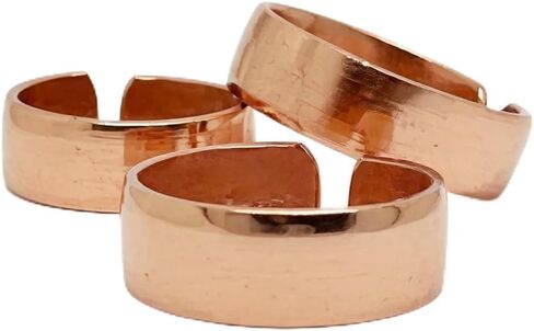 Set of 3 Hand Forged Pure Copper Rings. Made with 100% Pure Raw Untreated Copper. Helps Reduce Finger Joint Pain and Swelling. Tibetan Healing Medicine Ring Set. in Saudi Arabia
