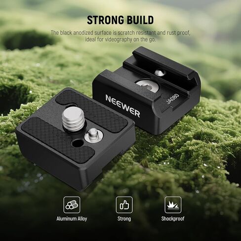 NEEWER Cold Shoe Mount Adapter Set (2 Pack), 1/4" Screw, Spring Loaded Anti Off Pins for ARRI, Compatible with DJI Mic Transmitter, Flash, Monitor Mount, LED Panel Light, Magic Arm, Tripod, UA080 in Saudi Arabia