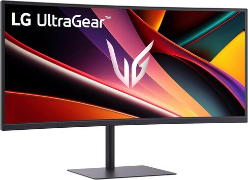 LG 34G630A-B 34 بوصة Ultragear WQHD (3440 × 1440) شاشة ألعاب منحنية ، 240 هرتز ، 1 مللي ثانية ، FreeSync Premium ، DisplayHDR 400 ، مكبر صوت مدمج ، HDMI ، DisplayPort ، USB Type-C ، Tilt/Height Stand ، Black. in Kuwait
