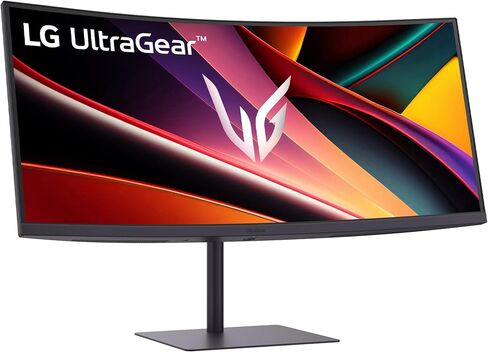 LG 34G630A-B 34 بوصة Ultragear WQHD (3440 × 1440) شاشة ألعاب منحنية ، 240 هرتز ، 1 مللي ثانية ، FreeSync Premium ، DisplayHDR 400 ، مكبر صوت مدمج ، HDMI ، DisplayPort ، USB Type-C ، Tilt/Height Stand ، Black. in Kuwait