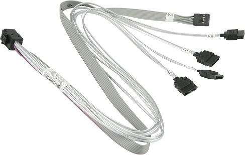 Supermicro CBL-SAST-0616 50cm Mini-SAS HD to 4X SATA Internal Cable w/ 50cm SB in Saudi Arabia