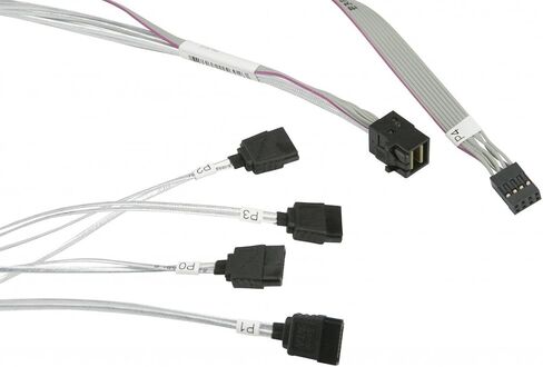 Supermicro CBL-SAST-0616 50cm Mini-SAS HD to 4X SATA Internal Cable w/ 50cm SB in Saudi Arabia