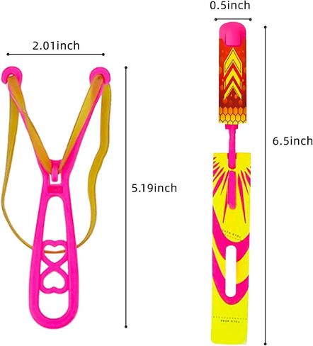 Ynybusi 50 Pcs Slingshot Outdoor Toys,Glow in The Dark Party Favor Toys Rocket with Launcher,LED Light Up Helicopter Toys,Glow Sticks Birthday Christmas Gifts Party Favors for Kids 4-8-12 Bulk Toys in Saudi Arabia