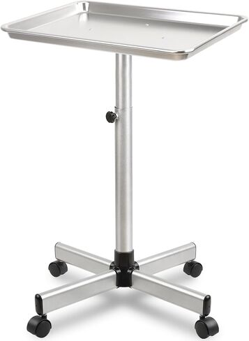 Black Salon Tray, Salon Trays on Wheels, Height Adjustable Dentist Tray, Tattoo Tray For Salon and SPA Use in Kuwait