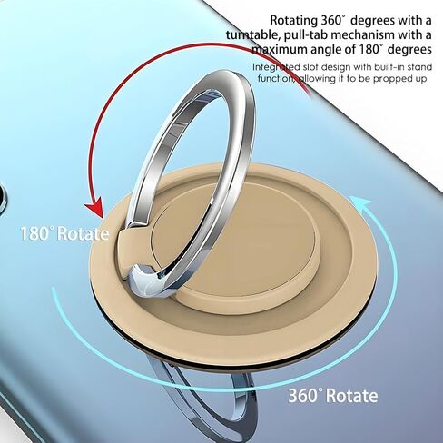 1 pc 360 - Degree Rotating Magnetic Ring Holder: Universally Compatible with Car Mounts and Phone Back Pads（Rose Golder） in Saudi Arabia