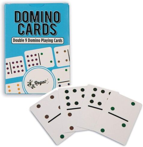 Regal Games - Premium Double 12 Mexican Train Dominoes in Collector’s Tin - Colored Dot Dominoes Game Set, Family-Friendly - 91 Tiles, 4 Metal Trains, Wooden Hub - 2-8 Players Ages 8+ in Kuwait