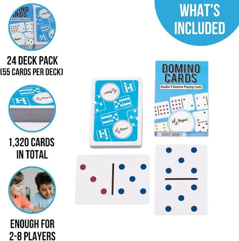 Regal Games - Premium Double 12 Mexican Train Dominoes in Collector’s Tin - Colored Dot Dominoes Game Set, Family-Friendly - 91 Tiles, 4 Metal Trains, Wooden Hub - 2-8 Players Ages 8+ in Kuwait