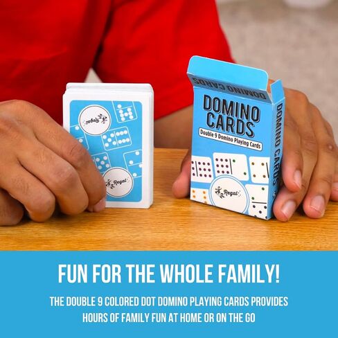 Regal Games - Premium Double 12 Mexican Train Dominoes in Collector’s Tin - Colored Dot Dominoes Game Set, Family-Friendly - 91 Tiles, 4 Metal Trains, Wooden Hub - 2-8 Players Ages 8+ in Kuwait