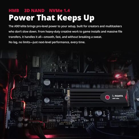 A901ELITE 1TB SLC CACHE NVME 1.4 PCIE Gen 4x4 M.2 2280 SSD محرك الحالة الصلبة الداخلية 3D NAND R/W EPER in Kuwait