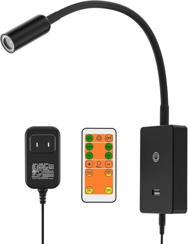 LED مصباح بجانب السرير مثبتة على الحائط مع مرنة مرنة ، والتحكم عن بعد جدار أسود جدار LED بقعة بقعة ضوء لغرفة النوم ، وقوع توقيت التلقائي ، وإضاءة بيضاء خالية من الخطيئة ، محايدة ، محايدة in Kuwait