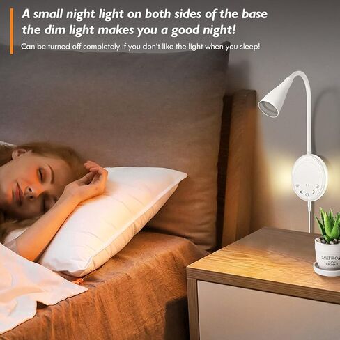 LED Wall Mounted Reading Light, Book Light for Reading in Bed with Touch Control, 5 Dimmable, USB Output, Night Light & Timers Function, Flexible Gooseneck Headboard Bed Lights (White) in Saudi Arabia