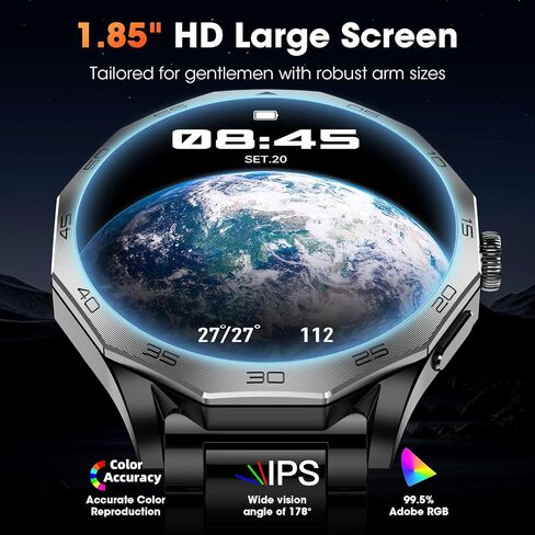 الساعات الذكية العسكرية للرجال 1.85 "HD Ultra Screen Touch Screen 710mAh بطارية الساعات الذكية لنظام Android iOS in Kuwait