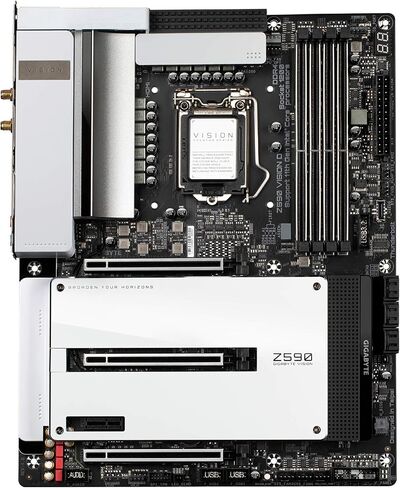 GIGABYTE Z590 Vision D (LGA 1200/ Intel/ Z590/ ATX/Triple M.2/ PCIe 4.0/ USB 3.2 Gen2X2 Type-C/Intel WiFi 6/ Dual 2.5GbE LAN/Intel Thunderbolt 4/ Motherboard) in Saudi Arabia