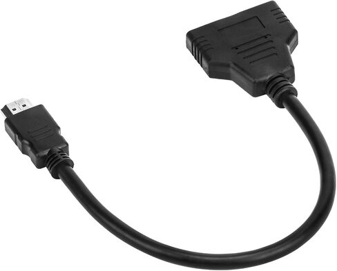 HDMI Splitter 1 in 2 Out – HDMI Male to Dual Female Adapter Cable for 1080P Signal Mirror Display on Two Same Size TVs, 1 to 2 Way Duplicator, Audio Video Adapter, Black in Saudi Arabia