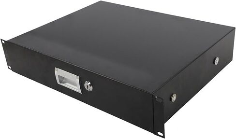 Generic Rack Works Shallow 2U Rack Mount Black Steel DJ Drawer Equipment Cabinet with Lock; 19 Inch Server Cabinet Case Rack Case Suitable for All Kinds of Standard 19-inch Audio Equipment in Saudi Arabia