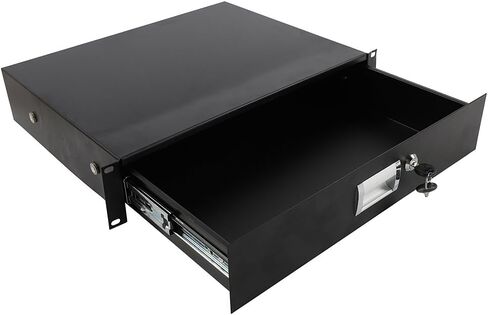 Generic Rack Works Shallow 2U Rack Mount Black Steel DJ Drawer Equipment Cabinet with Lock; 19 Inch Server Cabinet Case Rack Case Suitable for All Kinds of Standard 19-inch Audio Equipment in Saudi Arabia