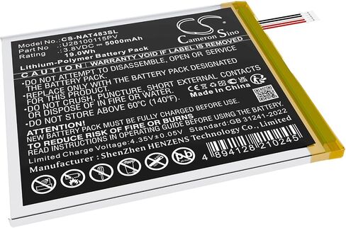 Battery for ONN 100071483, Surf 8" 3rd PN:ONN U28100115PV 5000mAh / 19.0Wh in Saudi Arabia