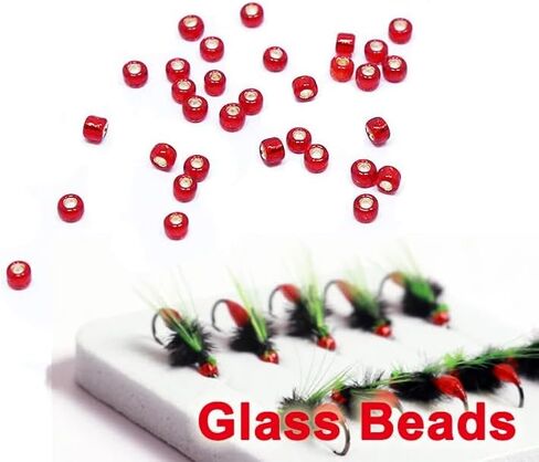 Pack of 200/500/800 Fly Tying Glass Beads for Bead Head Nymphs Red Color 1.5mm/2mm/3mm Beads Innovative Flies Body Accessories in Saudi Arabia